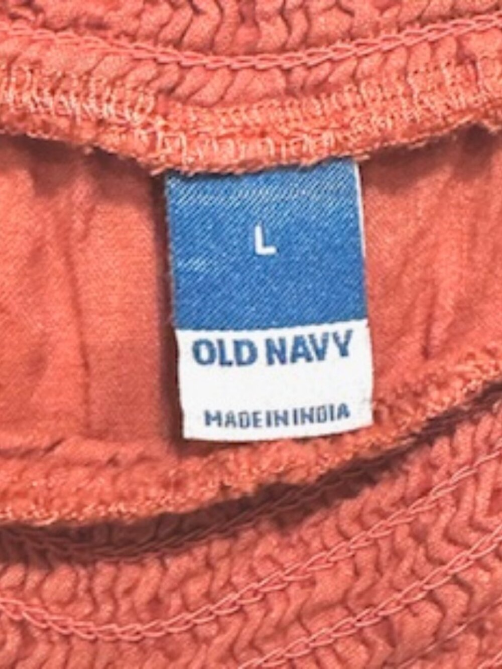 Old Navy Womens Shorts Elastic Waist Smocked Pillet Ruffles Rust Orange Size L - Picture 3 of 9